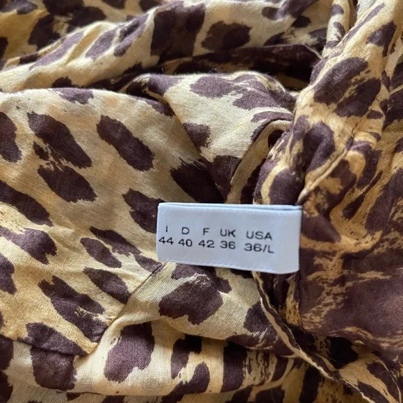 Moschino Brown Leopard Print swim cover up blouse Large - Picture 8 of 8